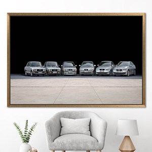 Elegant BMW 5 Series Art Canvas Print - Modern <b>Car</b> <b>Decor</b>,1P:Gold Framed - Product Image 1