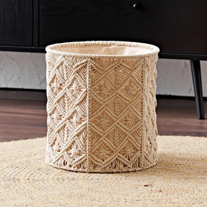 Cesta de macramé bohemio 2025-Color y tamaño personalizados hechos a mano OEM/ODM disponible para grandes almacenes de ISAR - Product Image 6