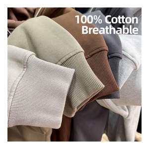 Usine en gros cordon coréen bouffée impression Streetwear à manches longues 100% coton sweats à capuche thermiques pour hommes - Product Image 5