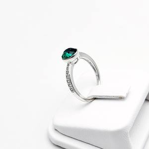 Anillo Verde Nano Cut de Plata de Ley 925, Banda Minimalista, Joyería de Moda para Mujer, Boda, Fiesta, Aniversario, Venta al por Mayor - Product Image 4