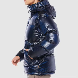 Abrigo cálido grueso informal de invierno para exteriores con cuello levantado, prendas de vestir, chaqueta acolchada para hombres - Product Image 4