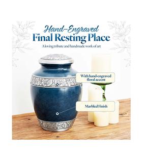 Urna artística de aluminio para mascotas con diseño personalizable para cenizas conmemorativas al por mayor precio barato tarro de cremación - Product Image 4
