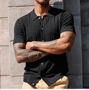 เสื้อโปโลผู้ชายแบบถักกันรอยยับสบาย, เสื้อลำลองแนวธุรกิจชั้นสูงเสื้อยืดกอล์ฟ - Product Image 4