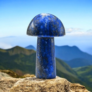 Lapis Lazuli Champignon Cristal Naturel Sculpture Pierre De Guérison Mini Figurine De Pierres Précieuses pour Reiki Energy Home Decor et Cadeaux - Product Image 4