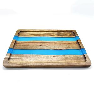 Planche à découper colorée personnalisée en bois d'acacia de haute qualité pour la cuisine planche à découper multifonction résine et plateau faits à la main - Product Image 2