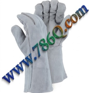 Gants de soudage en cuir de vachette fendu en cuir de vachette avec sangle de pouce renforcée pour la protection des mains et une forte adhérence - Product Image 1