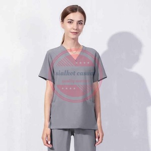 Algodón Poliéster Hospital Uniforme Scrub Top Enfermería Hospital Scrubs - Product Image 4