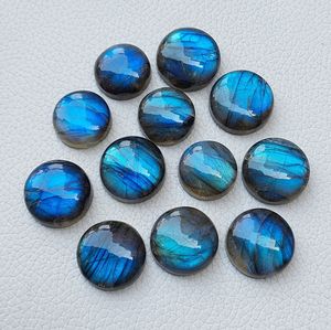 Cabujones Redondos de Labradorita Azul, Labradorita Azul Brillante, Cabujones de Piedras Preciosas de Labradorita Sueltas de Forma Redonda - Product Image 3
