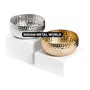 Cuenco de servicio de caramelos de Chocolate de Metal dorado hecho a mano creativo para bodas y fiestas de cumpleaños plato de postre en precio de mayorista - Product Image 6