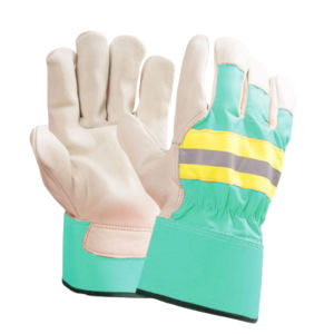 Canadian XL Rigger Guantes Fluorescentes Volver Trabajo Seguridad Industrial Cuero de vaca Revestimiento de grano Forro de algodón Manguito de goma - Product Image 2