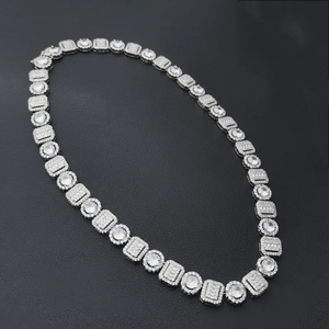 Collar ostentoso de plata y oro 925 para hombre, cadena de tenis de moissanita personalizada con hielo de 3mm, estilo Hip Hop clásico para ropa de calle, regalo de moda - Product Image 5