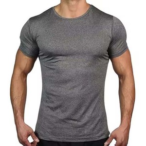 Hommes Gym Fitness à manches courtes col rond t-shirt coton respirant High Street Style été porter hommes chemises de qualité supérieure - Product Image 6