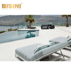 Chaise longue <span class=keywords><strong>de</strong></span> jardin en aluminium pour hôtel <span class=keywords><strong>de</strong></span> luxe, mobilier d'extérieur pour <span class=keywords><strong>bain</strong></span> <span class=keywords><strong>de</strong></span> <span class=keywords><strong>soleil</strong></span> avec coussins rembourrés réglables - Product Image 2