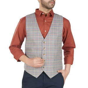 Chaleco de tartán escocés para hombre de calidad superior OEM al por mayor Chaleco de tartán de secado rápido escocés elegante para hombre - Product Image 4