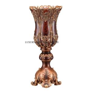 Juego de 2 Trompetas decorativas de flores de lujo para mesa pulida de oro de latón macizo, diferentes tamaños, centro de mesa de boda, florero - Product Image 5