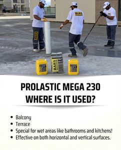 Prolastic Mega 230, Material Impermeabilizante de Cemento Acrílico, Bicomponente, Totalmente Elástico - Product Image 2