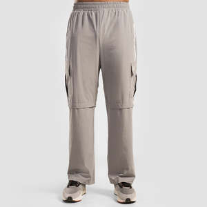 Stride Stripe <b>Trousers</b> Lightweight 100% Cotton Gym Workout Pants Zipper XL <b>Light</b> Grey Classic Formal Colored Straight - Product Image 2