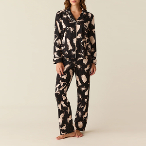 Bamboo Cotton Womens Pajamas Organic Women's Sleepwear Custom Print Winter Loungewear Women Sets Eco Friendly <strong>Night</strong> Wear - Product Image 4