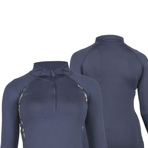 Chemises d'équitation pour femmes à col montant, légères, de couleur unie, manches longues, vêtements de course, ensembles personnalisés, accessoires - Product Image 6