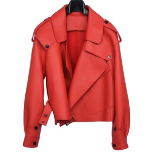 Nouveaux vêtements d'extérieur courts en cuir coupe-vent élégants en peau de mouton véritable vestes en cuir pour femmes 2026 - Product Image 3