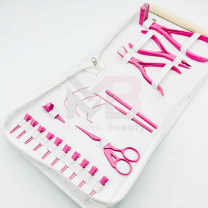 Stainless Steel Custom Logo Professional Hair Extension Pliers Tools Kit Set With <b>Tape</b> in Press Pliers & Sectioning Clips - Product Image 6