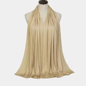 Cotton Polyester Linen Jersey Hijab <b>Scarf</b> Muslim Women Shawl Stretchy Skin-Friendly Breathable Ramadan African Woman Turban - Product Image 1