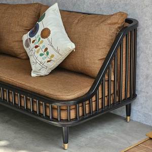 Sofa <b>Bench</b> with Wooden Slats & Fabric Upholstery 180x80cm Convertible SFB68089 - Product Image 3