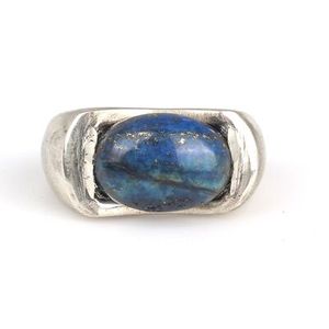 Anillo de Plata de Ley 925 para Hombre con Piedra Ovalada de Lapislázuli, Engaste en Bisel, Acabado Pulido, Joyería Fina para Uso Diario, Certificado GRS - Product Image 4