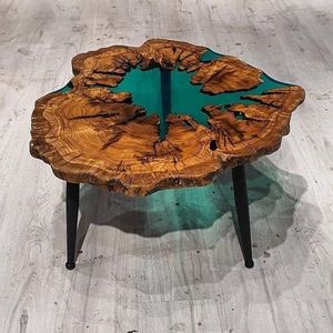 เรซินและไม้คุณภาพดีที่สุดเฟอร์นิเจอร์บ้านหรูหราไม้วอลนัทร้านอาหารทานอาหารกาแฟแม่น้ำห้องครัวอีพ็อกซี่ - Product Image 1