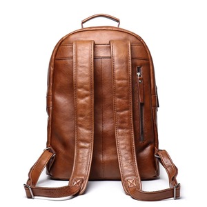 Mochila para hombre de cuero genuino, unisex, de gran capacidad, para ordenador portátil, mochila escolar de cuero de vaca para mujer, bolso de viaje grande para hombre - Product Image 4
