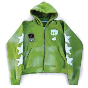Sweats à capuche en coton polaire zippés à impression en mousse Fashion Wear Street Wear - Product Image 2