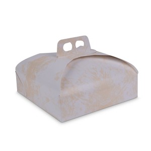 Boîte à gâteaux en carton étiré pure cellulose GC2 finition or brossé à l'extérieur et finition naturelle blanche à l'intérieur - Product Image 1