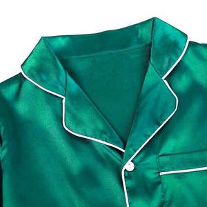 Pyjama pour femmes en deux pièces, col rabattu, uni, pour les vacances d'été, respirant, logo sur le devant - Product Image 4