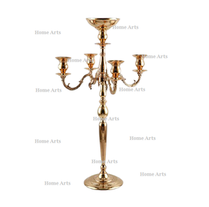 Silver Color Aluminium Candelabra Advantageous Design Customized Size And Shape <b>Candle</b> <b>Stand</b> With 5 Arms - Product Image 3