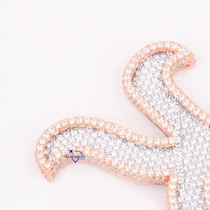 คอลเลคชั่นใหม่จี้ฮิปฮอปเย็นสุดหรู14KT สีโรสโกลด์ VVS ความชัดเจนเครื่องประดับเพชรที่ปลูกในห้องปฏิบัติการที่ดีสำหรับสไตล์แร็ปเปอร์ - Product Image 4