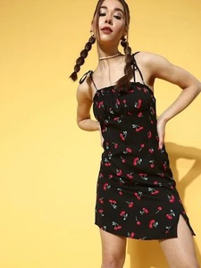 Vestido de algodón indio con bloque de mano Elegante estampado floral Ropa corta de verano para mujeres Cómodo para luna de miel - Product Image 2