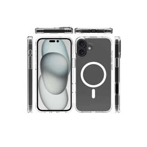 Coque de protection gaufrée Netzy pour MagSafe, étui rigide transparent en PC compatible avec Apple pour iPhone 16, protection du téléphone portable - Product Image 5