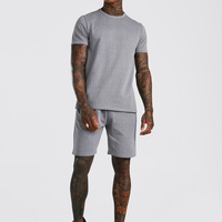 Conjunto de 2 Piezas de Ropa Urbana para Hombre, Camiseta y Pantalones Cortos Transpirables para Verano