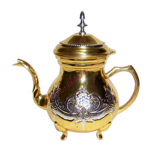 Théière en laiton avec ornements en cuivre, théière de qualité authentique, théière marocaine faite à la main, vente en gros - Product Image 2