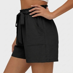 Pantalones cortos de uso diario para mujer, tela ligera y cómoda, cintura elástica, bolsillo lateral, ropa informal - Product Image 5
