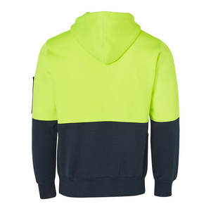 Loose Fit Two Tone Hi-Visibility Long Sleeve Windcheater Pullover 100% Cotton Orange/Navy L Hoodie for Man - Product Image 4