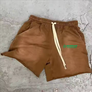 กางเกงขาสั้นผ้าฝ้ายผ้าเฟรนช์เทอร์รี่สำหรับผู้ชายมาใหม่เสื้อแนวสตรีทผ้าซักซีดซีดซีดซีดซีดๆผ้าเฟรนช์เทอร์รีสำหรับผู้ชาย - Product Image 4