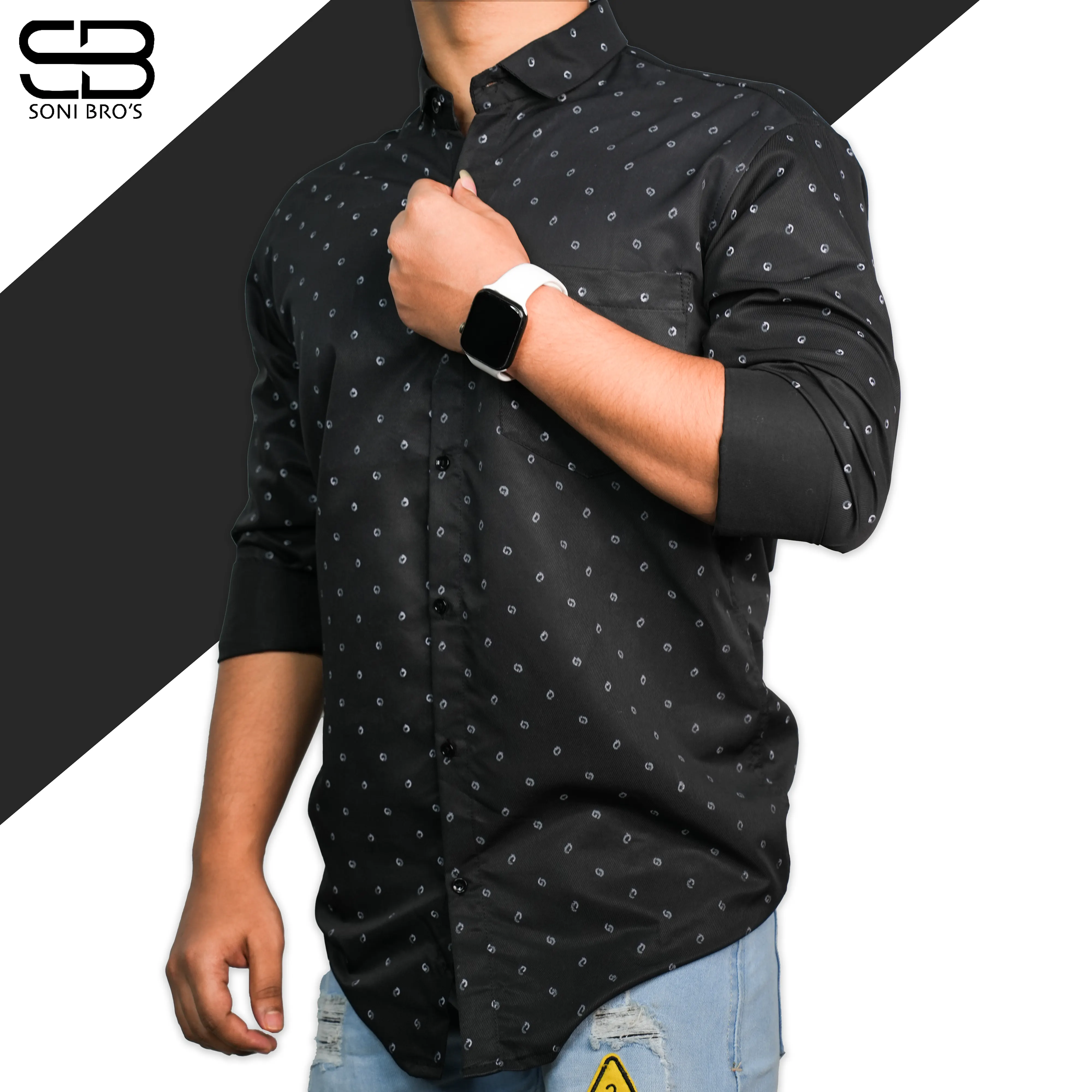 Shirt With All Over Print With Best Quality Fabric Of Cotton Shirt Men Long Sleeves Casual