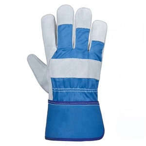 Guantes de trabajo de cuero dividido de piel de vaca Guantes de seguridad de cuero para industrias de construcción resistentes - Product Image 5