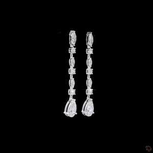 Boucles d'oreilles minimalistes chic en diamants multiformes de 5,66 carats pour femmes, fabriquées en or blanc 14 carats, bijoux de laboratoire - Product Image 2