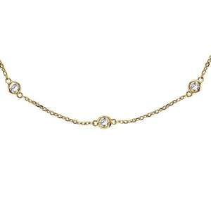 Collar con Diamantes de 2.00 Ct Engastados en Bisel en Oro Amarillo de 14k, Calidad Premium - Product Image 3