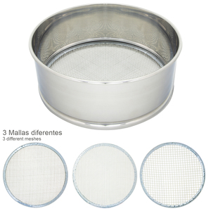 Setaccio per farina in acciaio inossidabile 0/20 cm. Con 3 Reti Intercambiabili - Product Image 1
