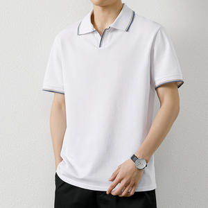 Polo de golf respirant ajusté design avec logo personnalisé vente en gros de polyester pour hommes maillot décontracté à manches courtes tissu tricoté - Product Image 4