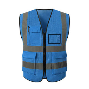 Prezzo all'ingrosso cerniera Multi tasche nastro riflettente gilet di sicurezza traspirante maglia Design tessuto gilet di sicurezza - Product Image 5