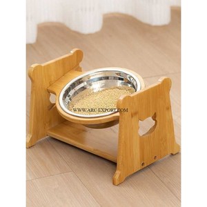 Bol à nourriture pour chien décoratif de style ferme, nouvel arrivage, très demandé, fait à la main, grand bol à nourriture pour chien en bois et métal - Product Image 2